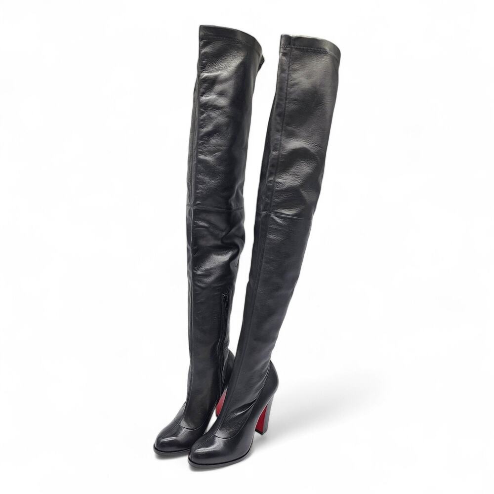 Christian Louboutin Kiss Me Gena Over The Knee Leather Boots EU 37 US 7 $1795 - Picture 4 of 10